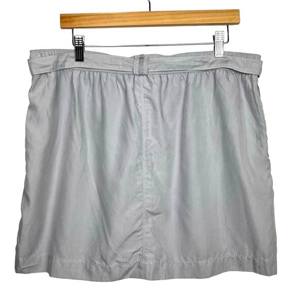 NEW WHITE HOUSE BLACK MARKET GRAY LINED Belted Silver Accents MODAL SKIRT 14 - Picture 3 of 11
